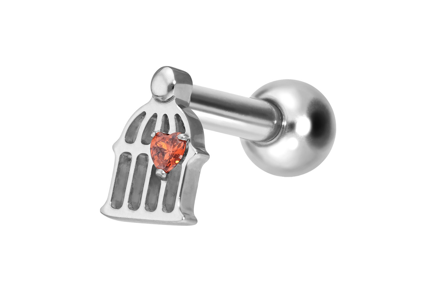 Titan Ohrpiercing mit Innengewinde KÄFIG